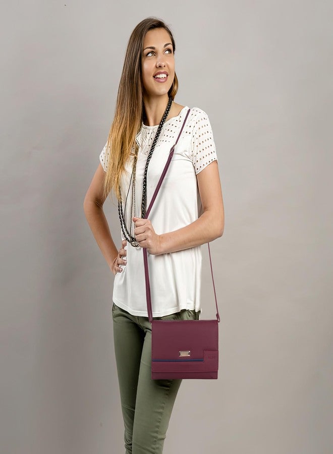 ALSU Women's Sling Bag Maroon Trendy crossbody bag | ladies purse handbag | deattachable straps |card slots (ath-001mar) - Image 4